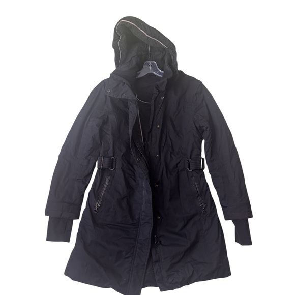 Lululemon Apres Piste Quilted Warm Lined Hood Jacket 2Layer Coat Pocket Black 10 - Picture 2 of 16